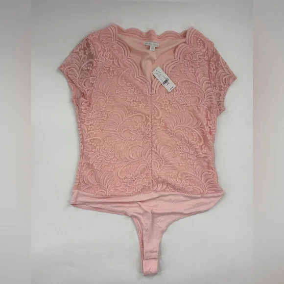 Elegant Pink Lace Women bodysuit - Picture 1 of 7